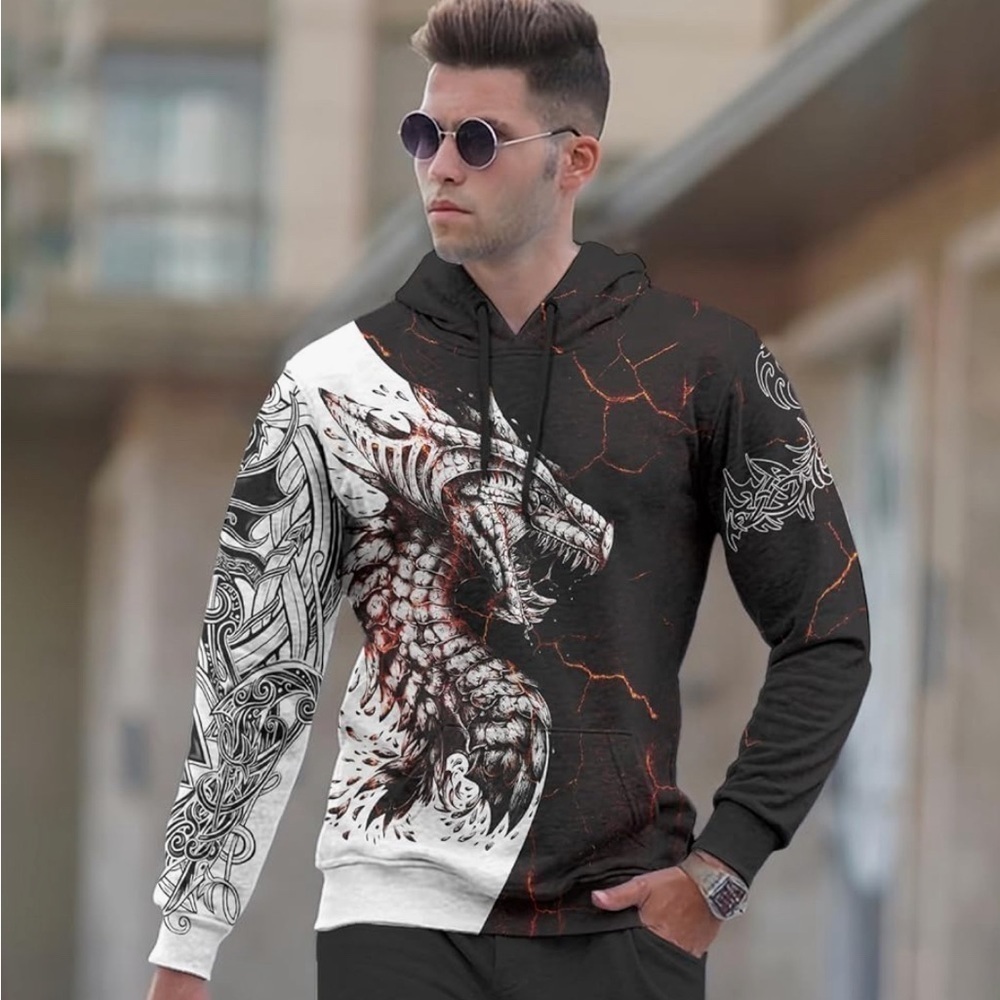 🎉🎉Host Pick🎉🎉 Men’s Hoodie — Dragon size M NWT